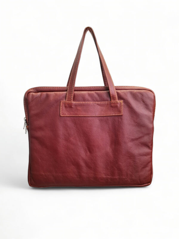 Leather Laptop BAG - RED BROWN - ±37×30 Cm - Image 2
