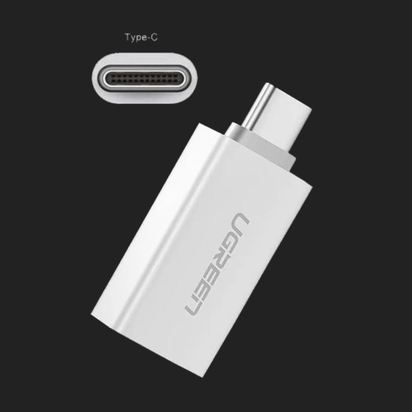 Ugreen US173 USB-A to USB Type-C Adapter - White - alternate product view 2