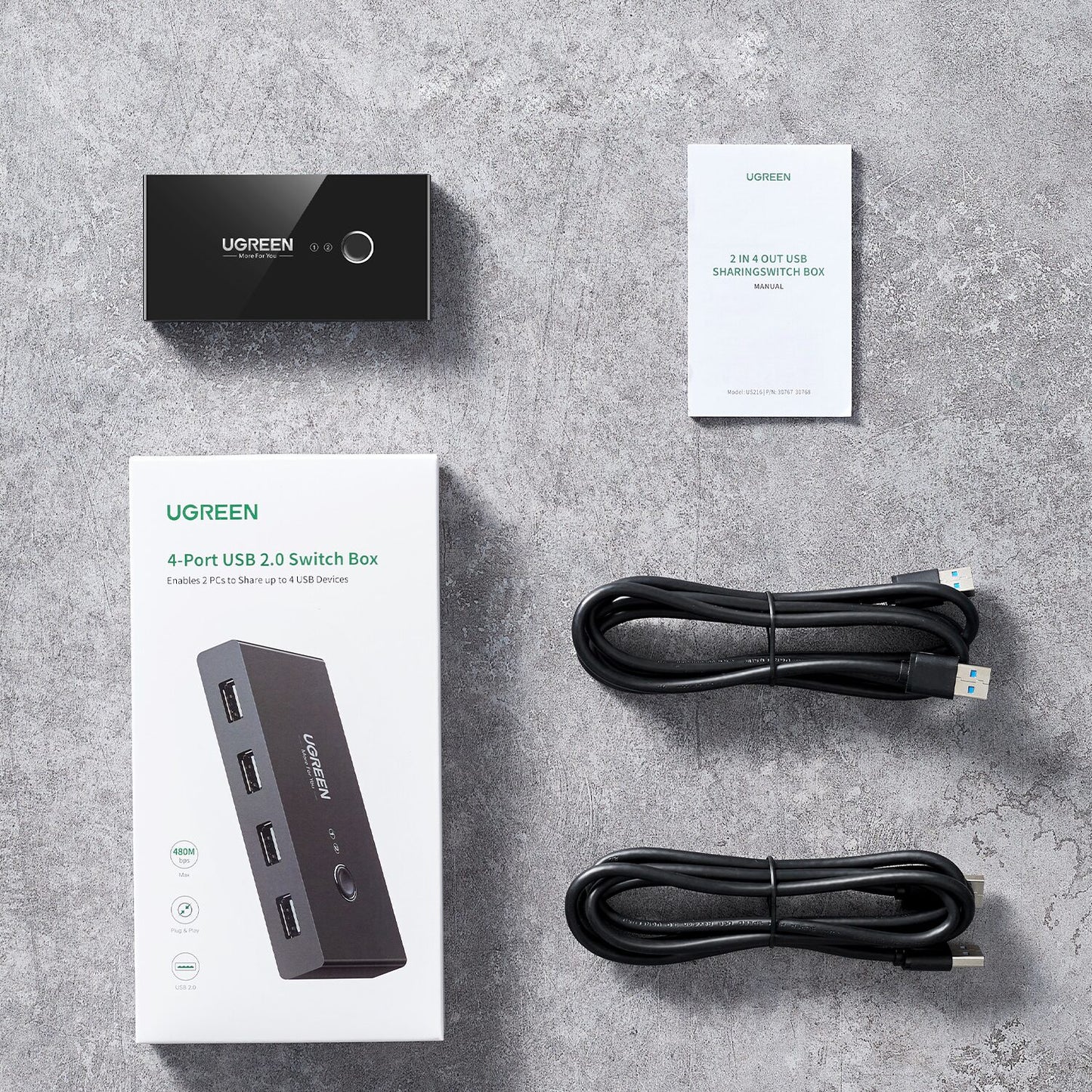 Ugreen USB 3.0 4-Port Switch Box, with 1.5m USB Cables - alternate product view 5