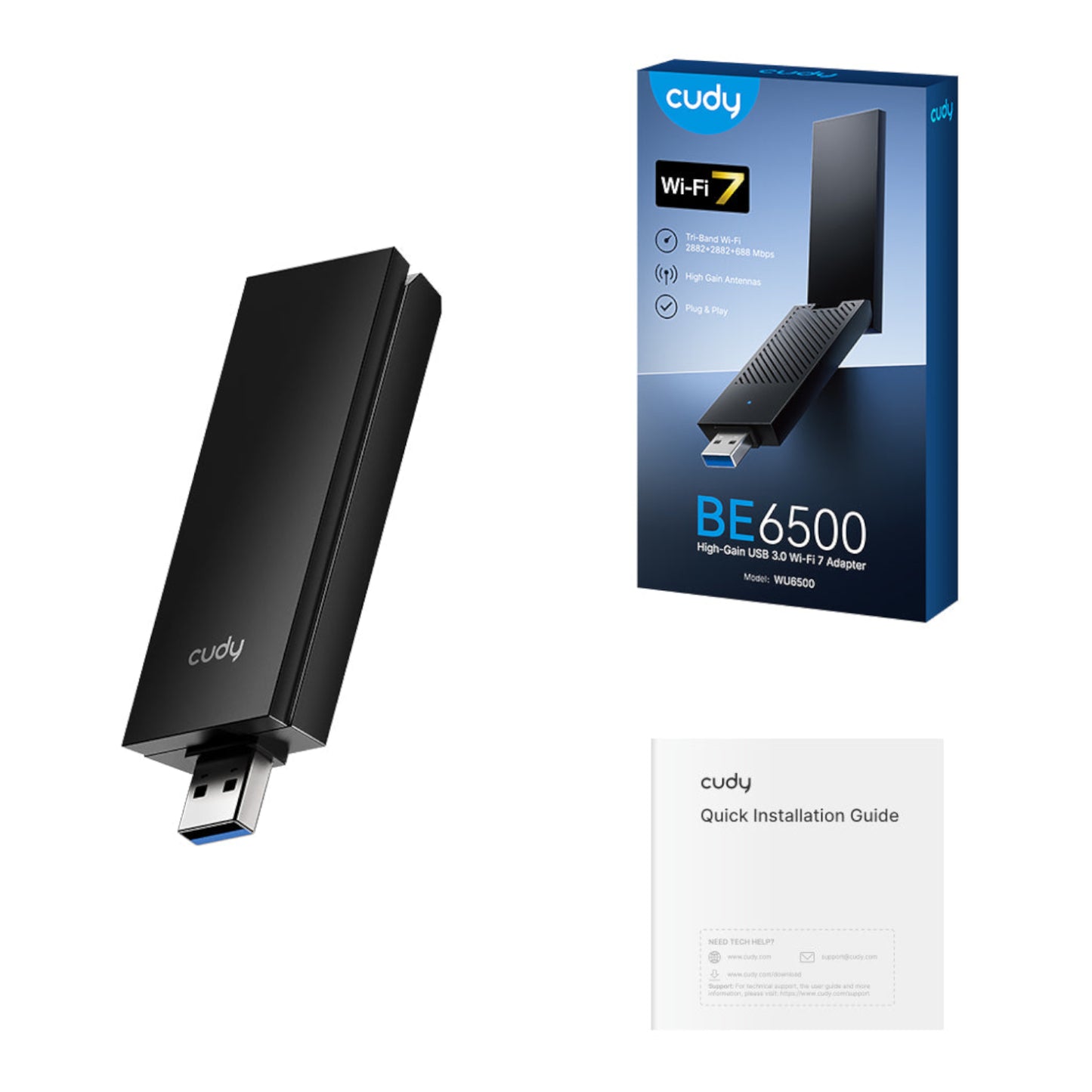 Cudy BE6500 Tir-Band Wi-Fi7 USB 3.0 Adapter - alternate product view 6