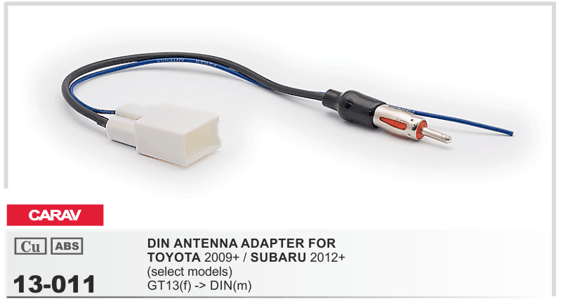 Antenna Adapter Cable for Toyota 2009+ GT13 (F)-Din (M)