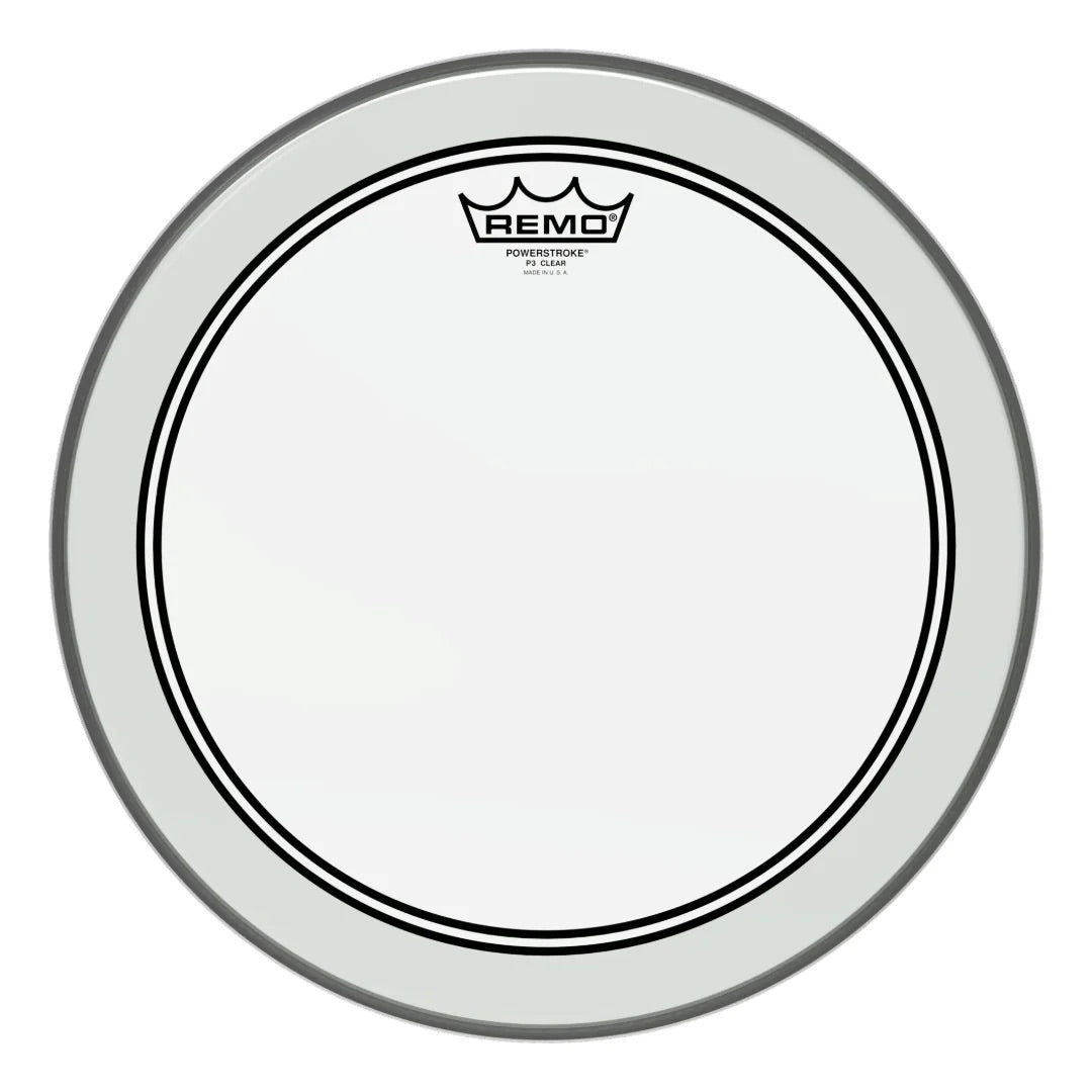 REMO Batter Bass. POWERSTROKE 3. Clear. 22in Diameter. No Stripe