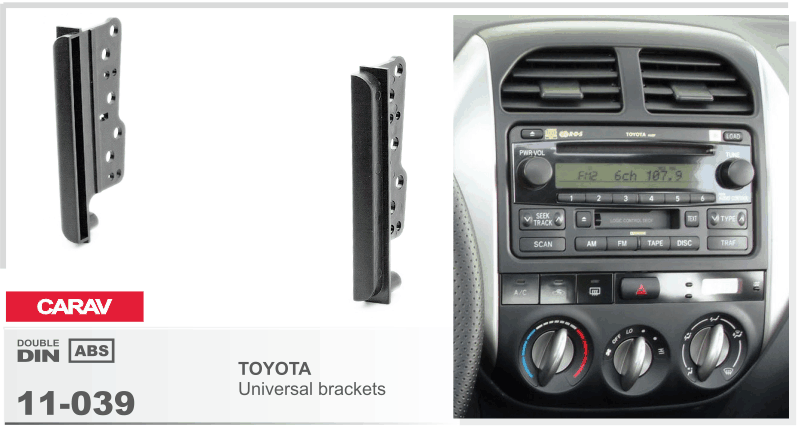 Toyota 2-DIN Radio Fascia Wings