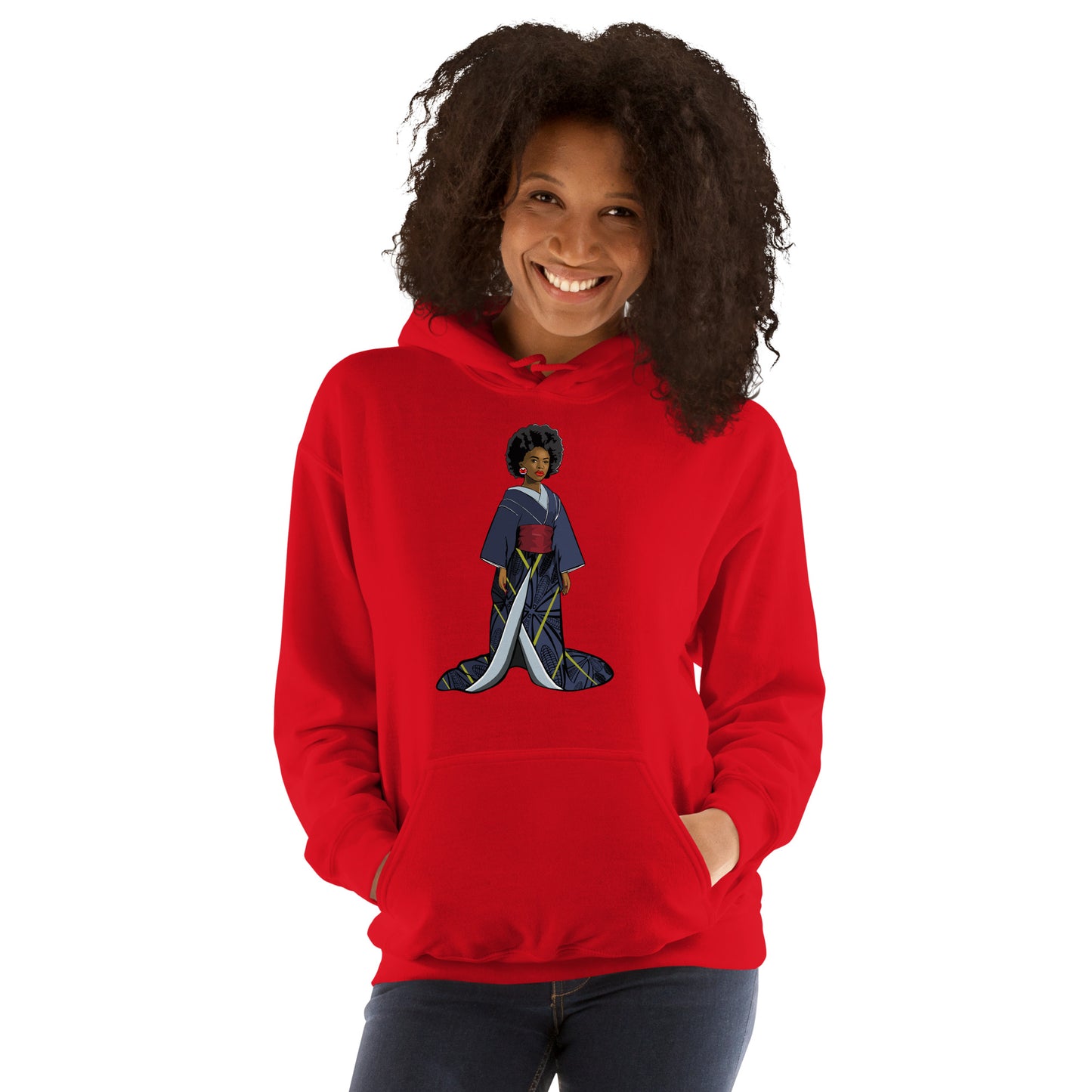 Afro-Geisha Unisex-Plain Hoodies for Women