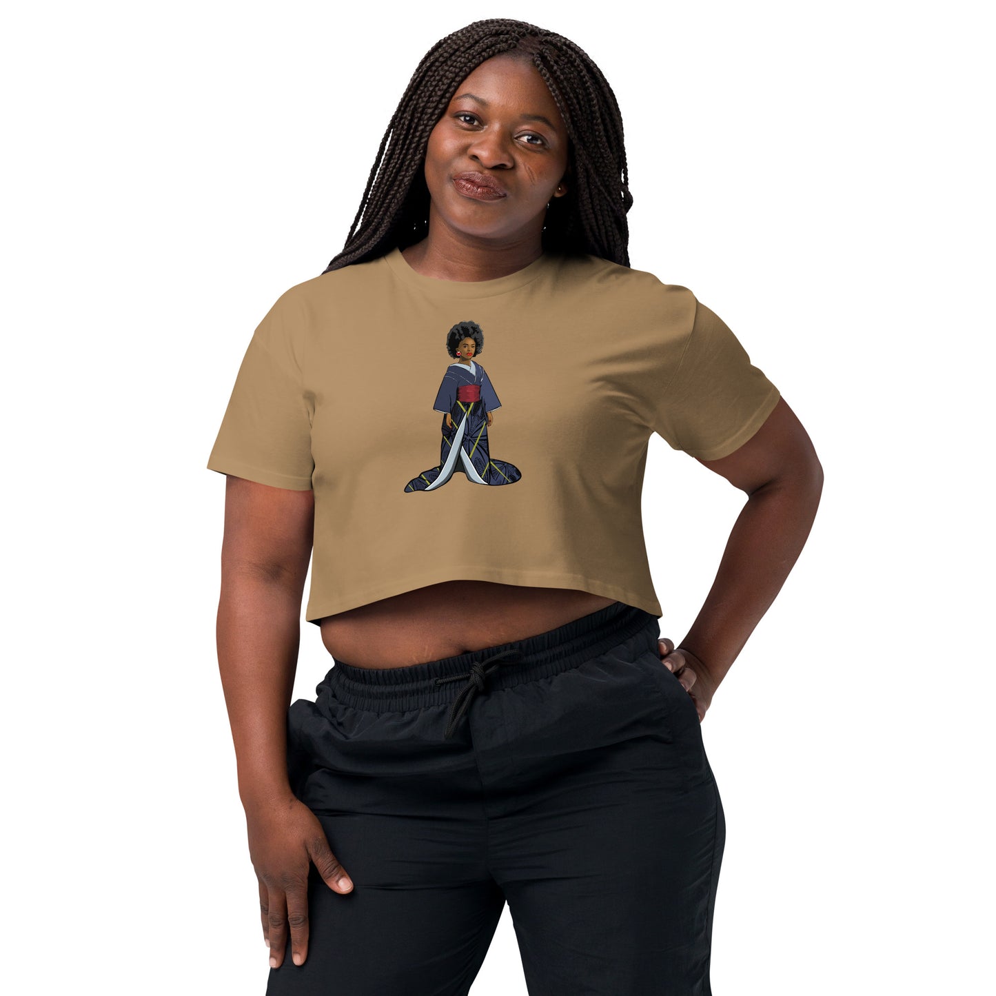Afro-Geisha-Crop Top for Women