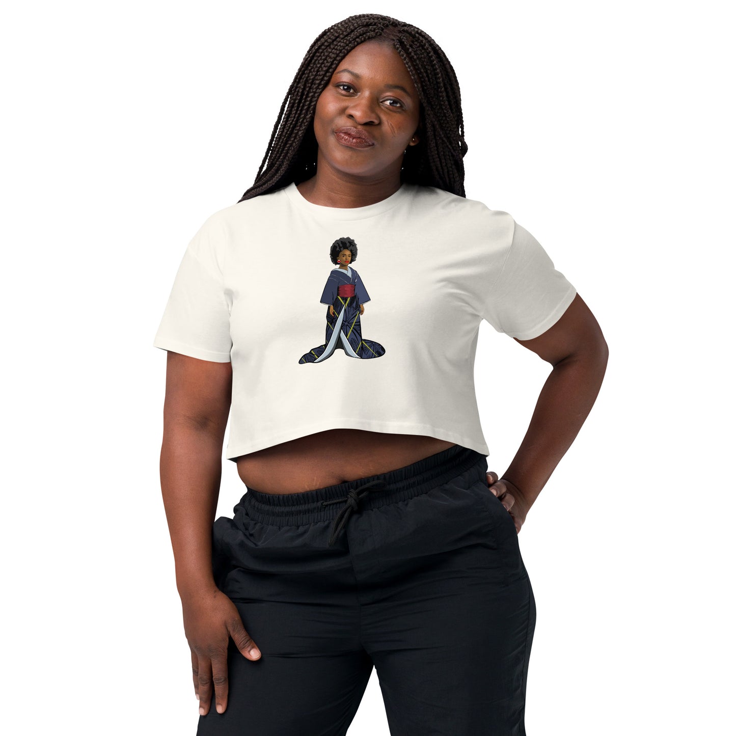 Afro-Geisha-Crop Top for Women