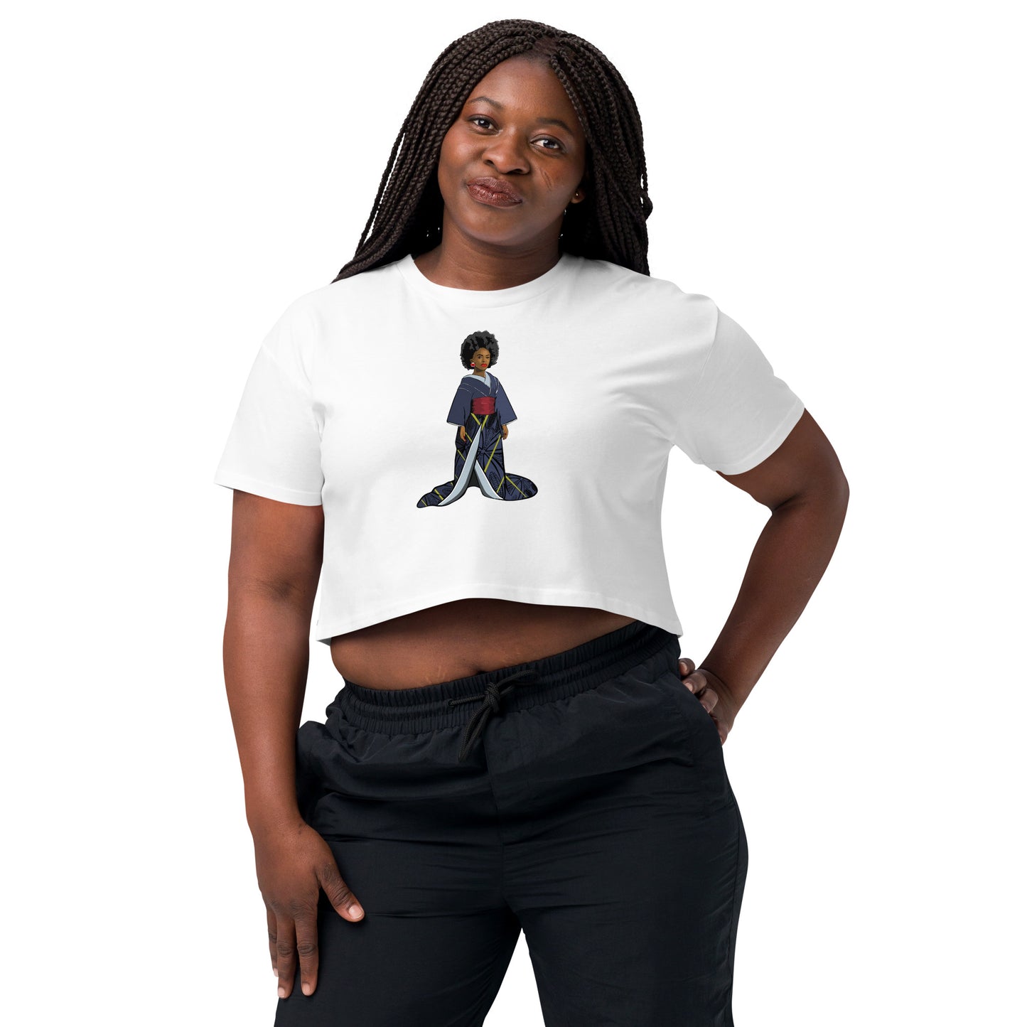 Afro-Geisha-Crop Top for Women