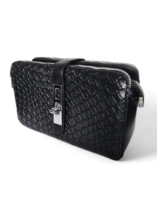 Ladies BAG - BLACK - STRAP Included - ±13×21 Cm