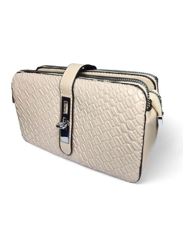 Ladies BAG - CREAM - STRAP Included - ±13×21 Cm