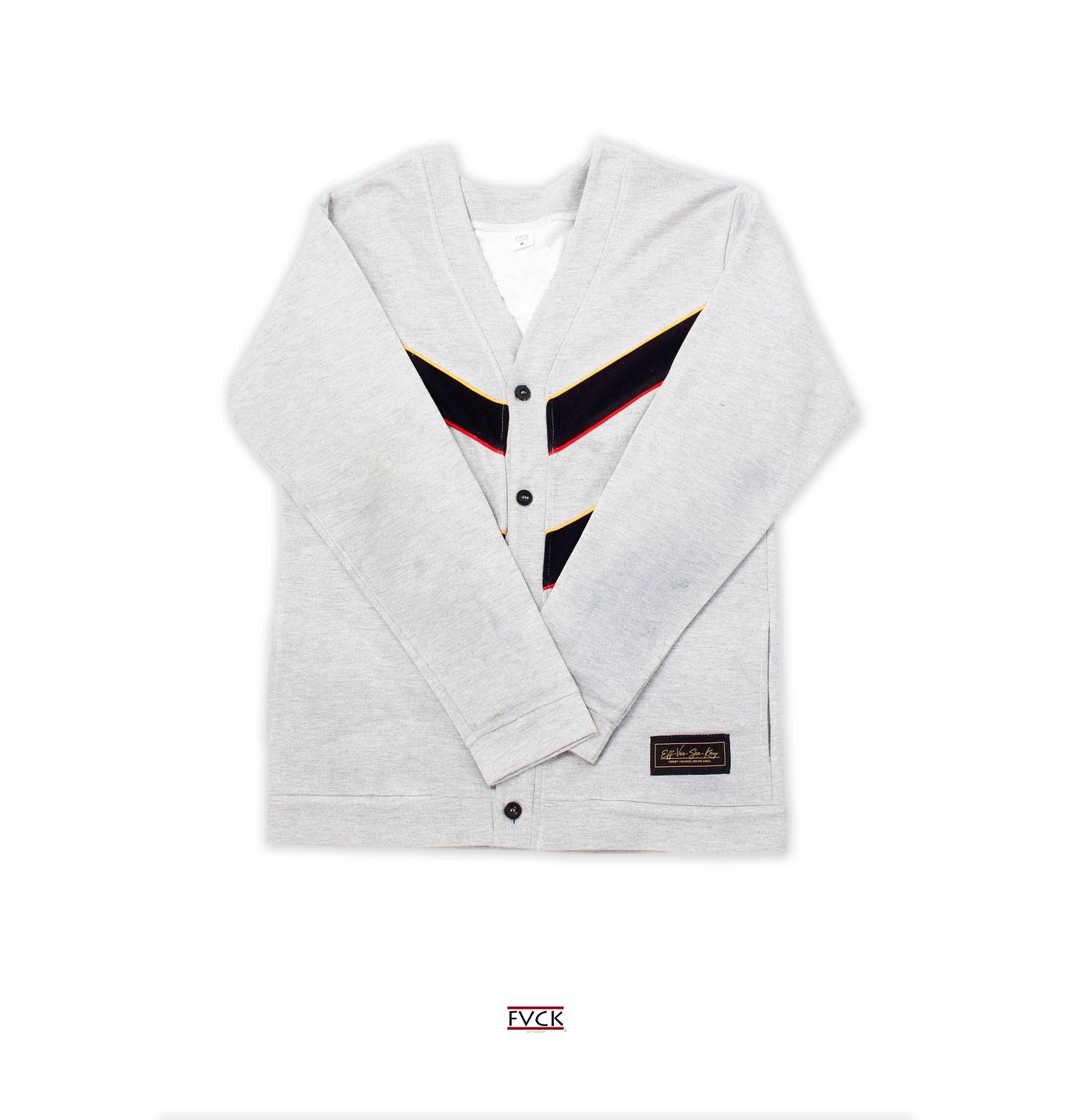 V-Striped Knitted Cardigan