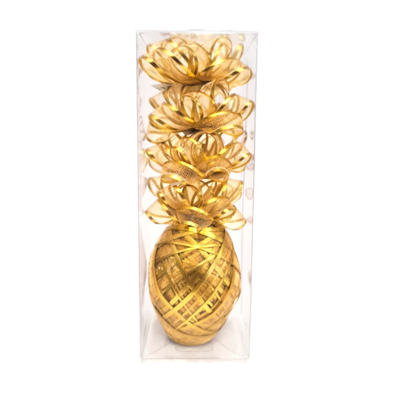 Gift Bows Organza Gold (5 cm) & Cob Ribbon (10 m) Set