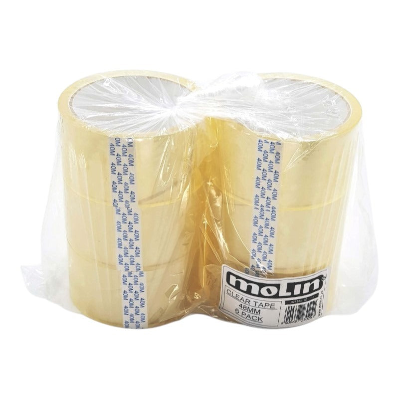 Packing Tape Clear 6PC - 48 mm Wide 40 m Length