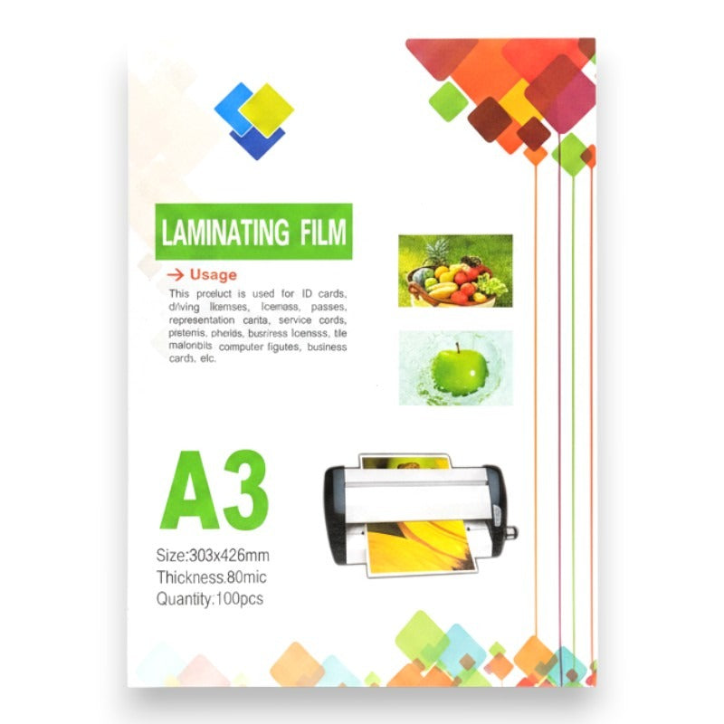 A3 Laminating POUCH - 160 Micron - 80+80 Micron - 100 Sheets - NO - NAME