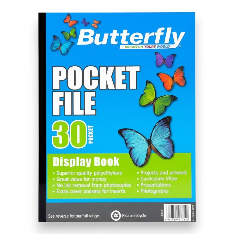 Butterfly A4 Pocket File - 30 Page