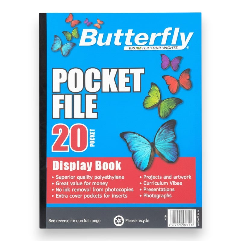 Butterfly A4 Pocket File - 20 Page