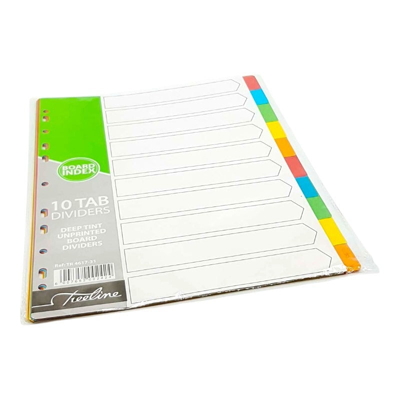 File Divider 10 Tab Blank Board Rainbow/pastel