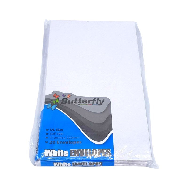 Envelope Selfseal DL 20PC White - Normal Letter, 110mmx220 mm - Image 2