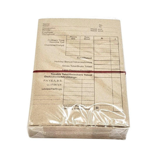 Wage Envelope 50PC Printed Brown - 152mmx102 mm