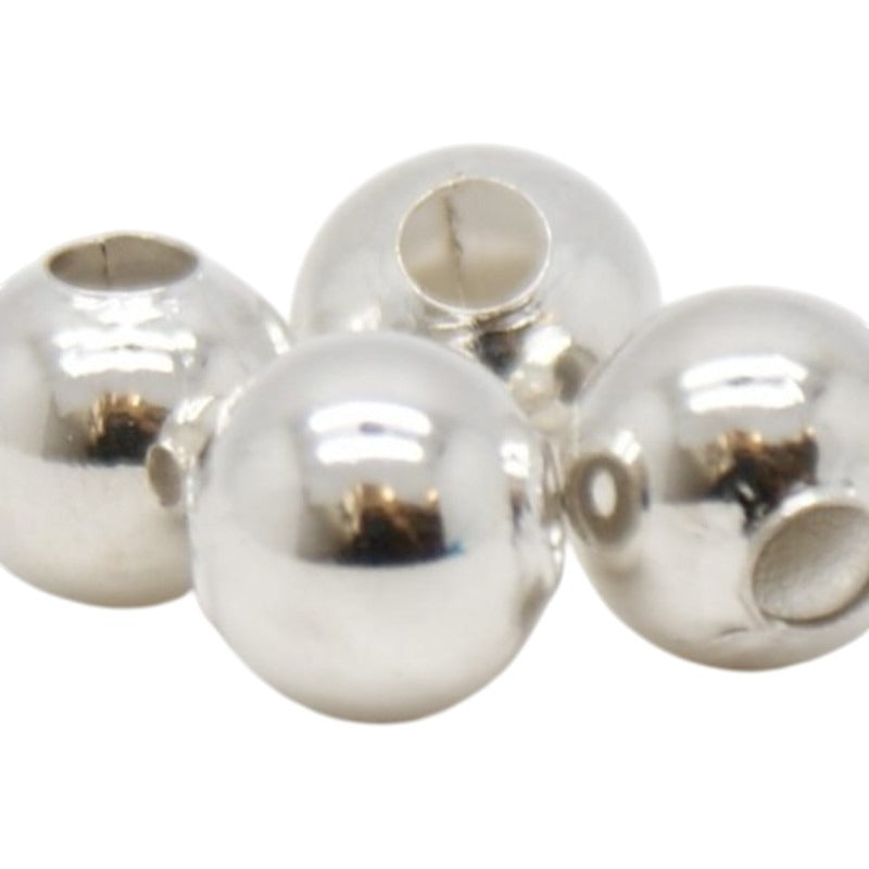 Metal - Hollow Bead 4 mm (hole 1.2 mm) Silver ±2000-Piece