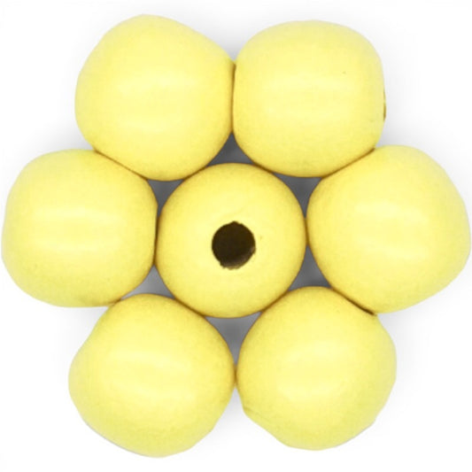WOOD Painted - ROUND - 22 Mm - HOLE 3 - 4 Mm - Vanilla
