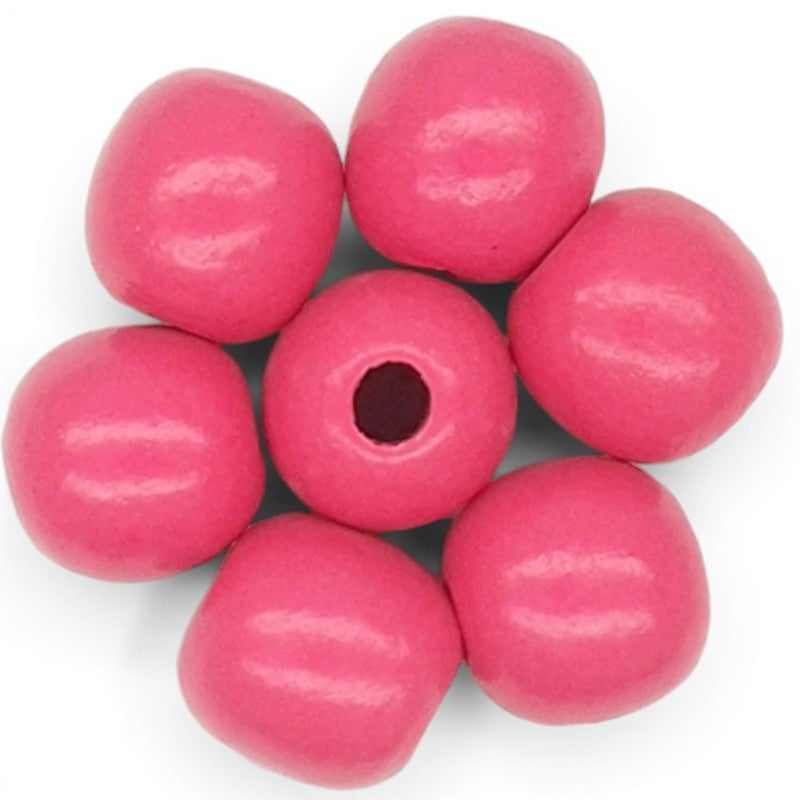 WOOD Painted - ROUND - 22 Mm - HOLE 3 - 4 Mm - PINK
