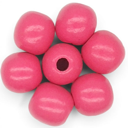 WOOD Painted - ROUND - 22 Mm - HOLE 3 - 4 Mm - PINK