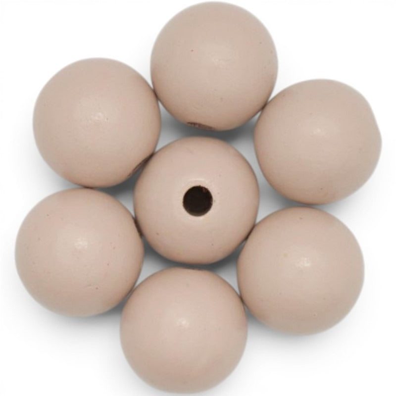 WOOD Painted - ROUND - 22 Mm - HOLE 3 - 4 Mm - NUDE