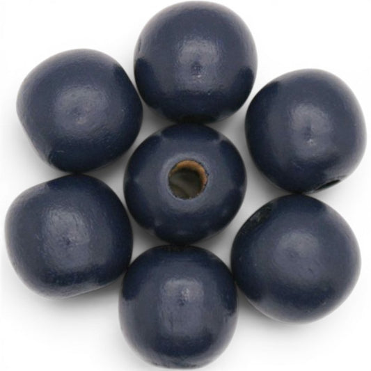 WOOD Painted - ROUND - 22 Mm - HOLE 3 - 4 Mm - NAVY