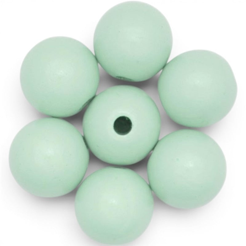 WOOD Painted - ROUND - 22 Mm - HOLE 3 - 4 Mm - MINT