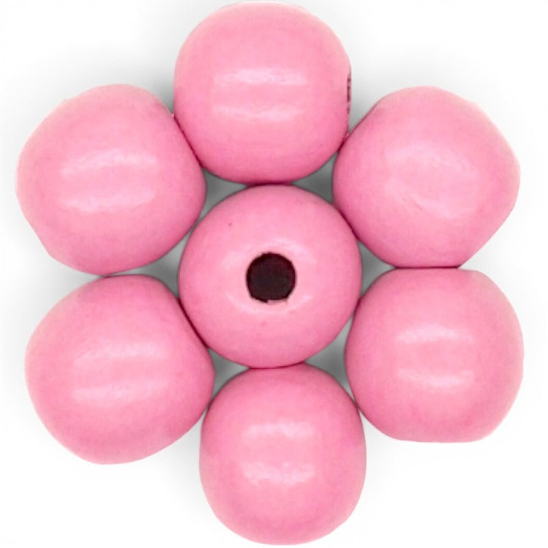 WOOD Painted - ROUND - 22 Mm - HOLE 3 - 4 Mm - LILAC