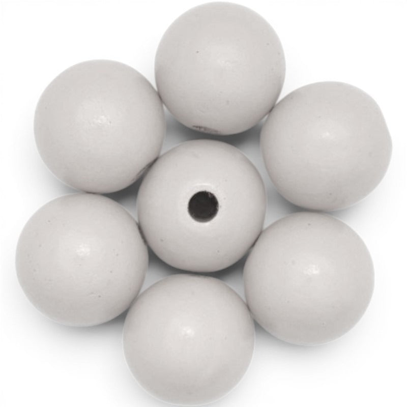WOOD Painted - ROUND - 22 Mm - HOLE 3 - 4 Mm - LIGHT GREY