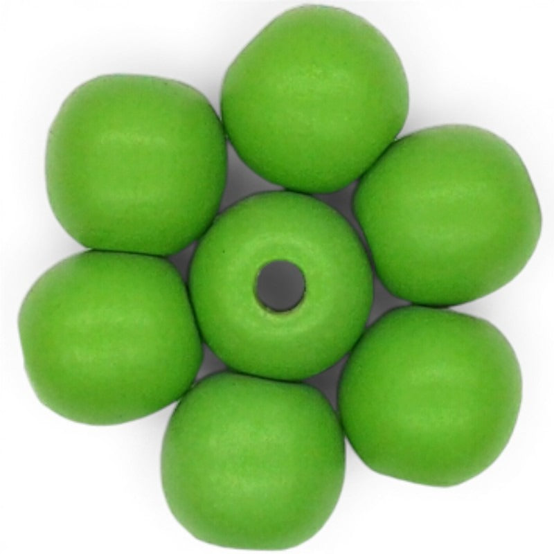 WOOD Painted - ROUND - 22 Mm - HOLE 3 - 4 Mm - APPLE GREEN
