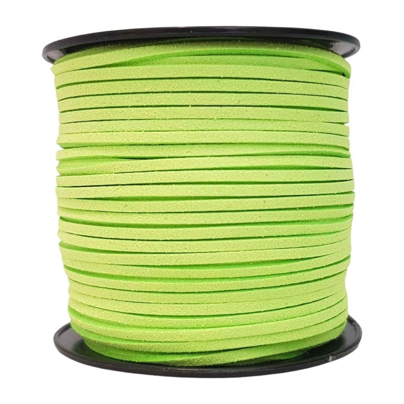 Imitation SUEDE CORD 2.7 Mm - 90 M REEL - Flourescent GREEN