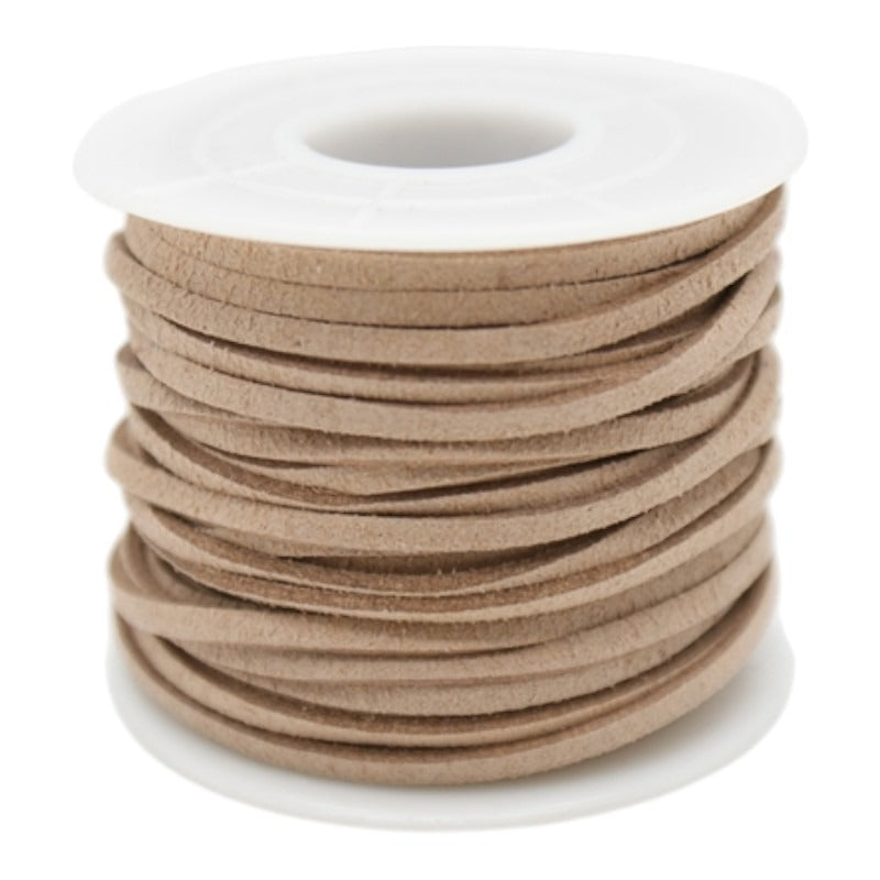 Suede Cord - 2.5 mm Tan - 45 m Reel