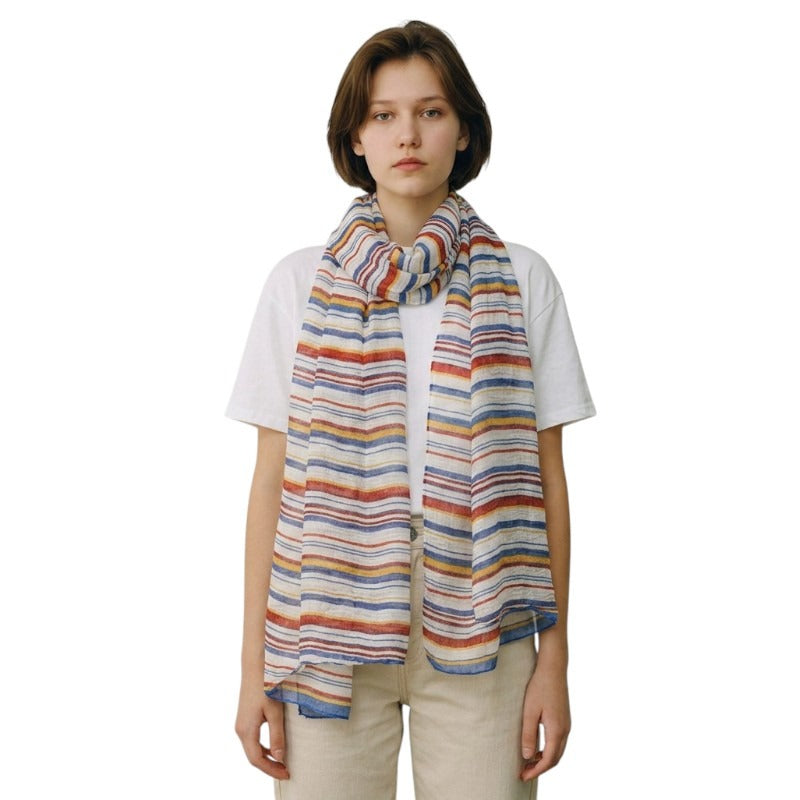 SCARF MULTI Stripe - DENIM - +/ - 180x90 Cm