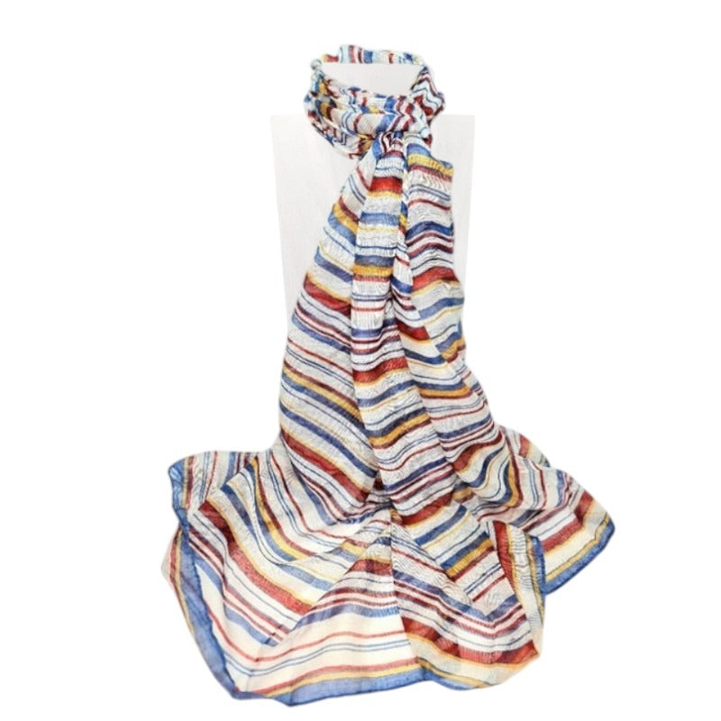 SCARF MULTI Stripe - DENIM - +/ - 180x90 Cm - Image 2