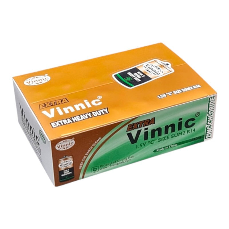 Vinnic Zinc Chloride C Battery 1.5v - Box 24, Size SUM2/R14