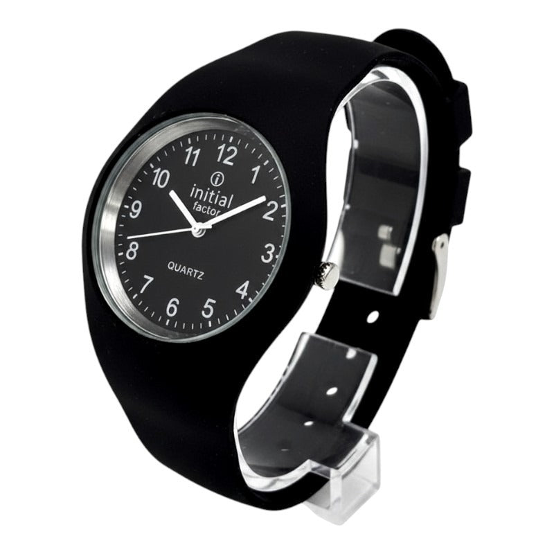 Unisex WATCH - Silicone STRAP - BLACK FACE