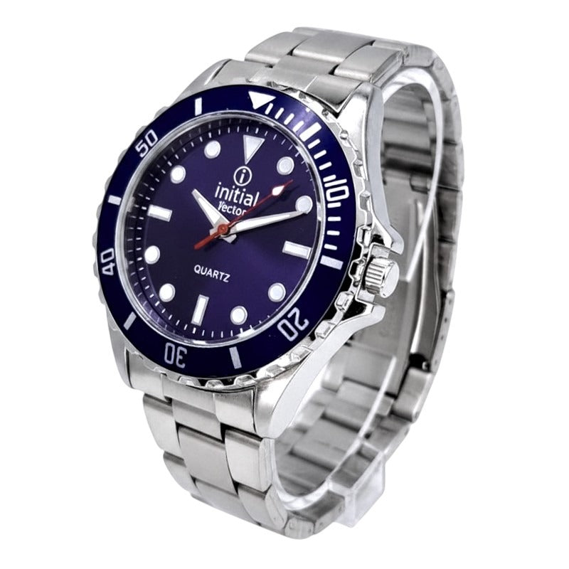 MENS WATCH - METAL STRAP - BLUE FACE