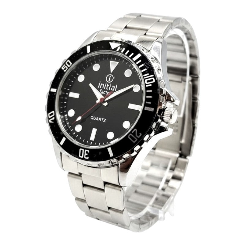 MENS WATCH - METAL STRAP - BLACK FACE