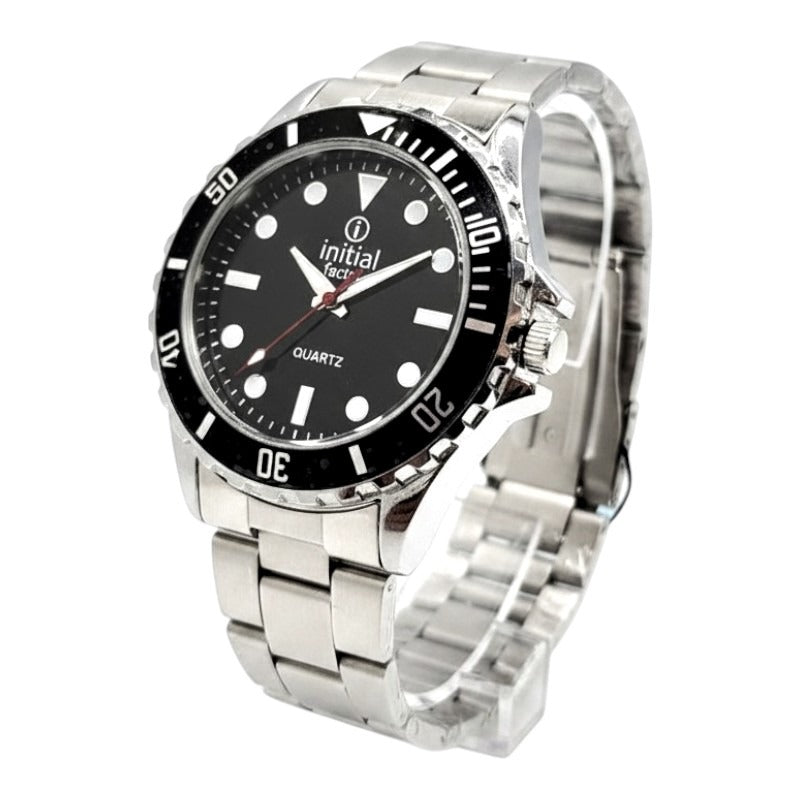 MENS WATCH - METAL STRAP - BLACK FACE