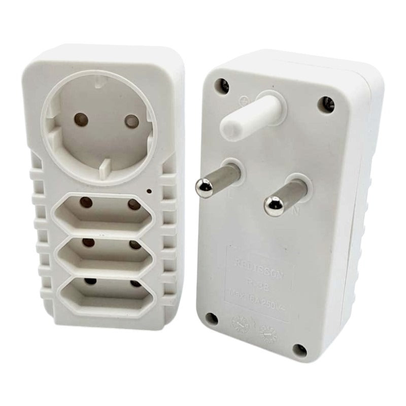 AUSMA 4 WAY Adaptor (3 X 2 Pin - 1 X 2 Pin ROUND) MAX 16A - 250V