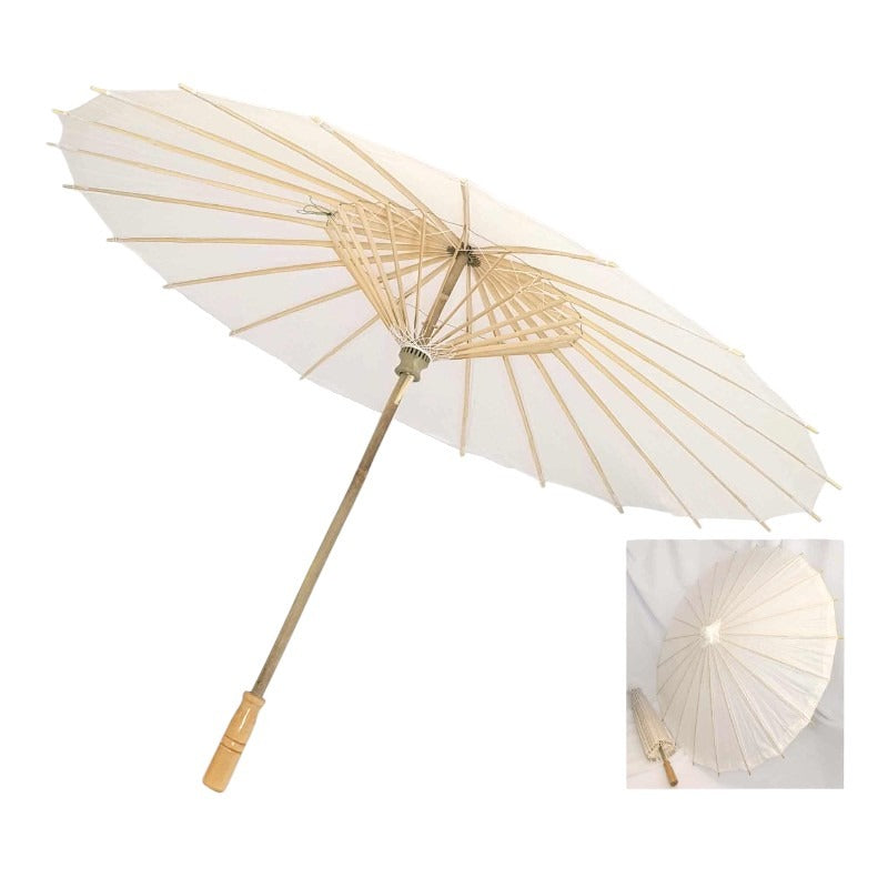 White Japanese Paper Parasol