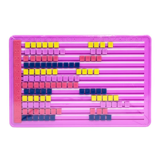 Abacus - Plastic Square Counting Beads, Pink