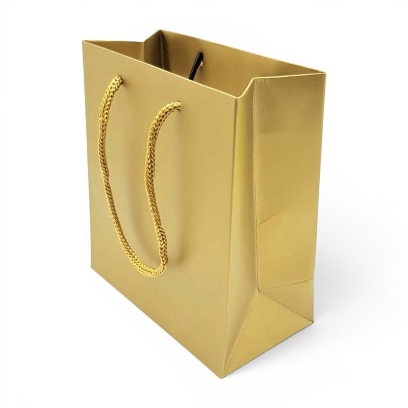 GIFT BAG PLAIN GOLD 18x14x7 Cm