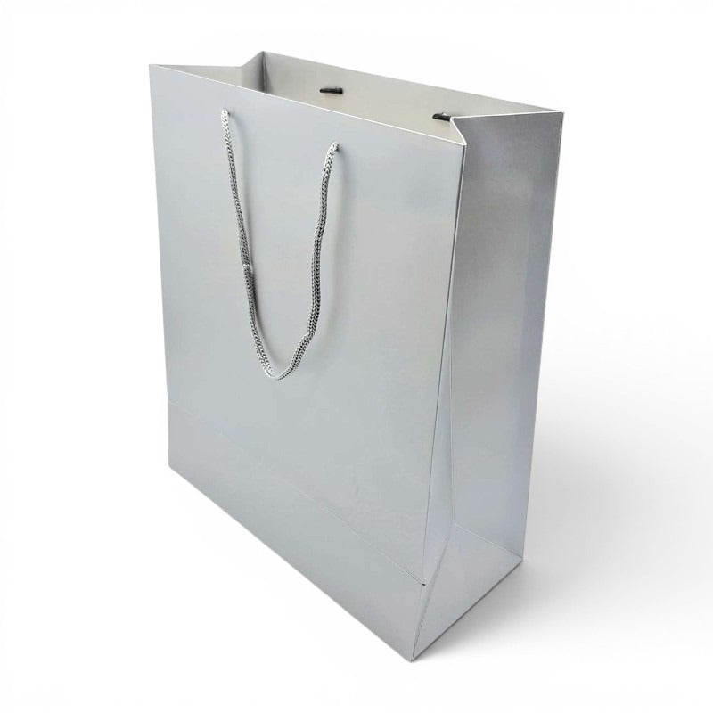 GIFT BAG PLAIN Silver 32x26x12 Cm