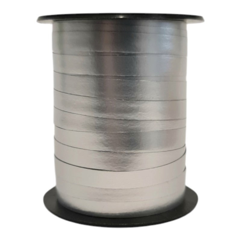 Florist Ribbon - Metallic Silver, 5 mm, ±12 m Reel