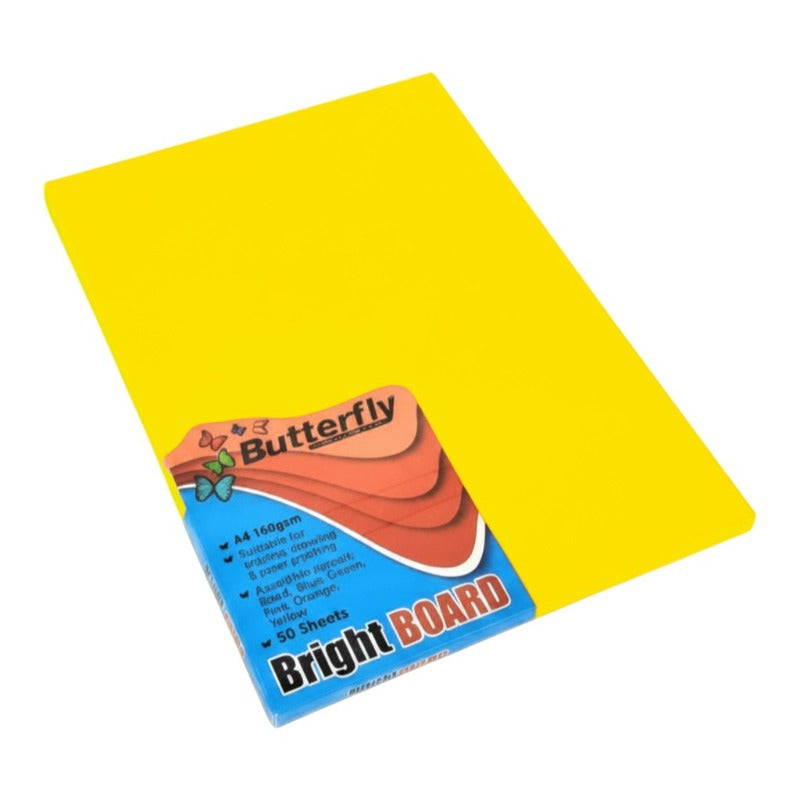 A4 Bright Board Yellow - 50 Sheets 160gsm - Image 2