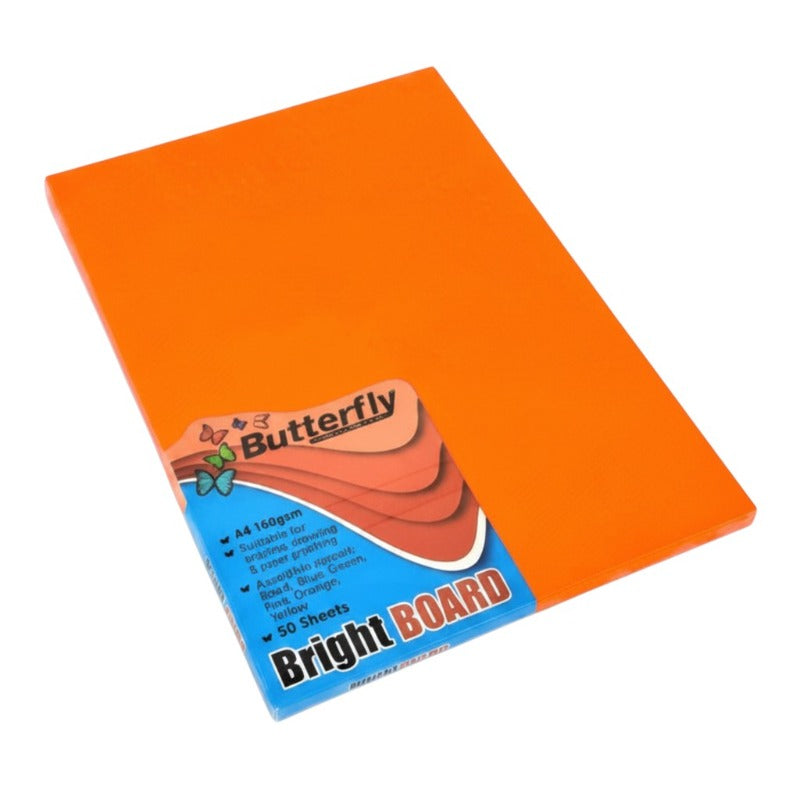 A4 Bright Board Orange - 50 Sheets 160gsm - Image 2