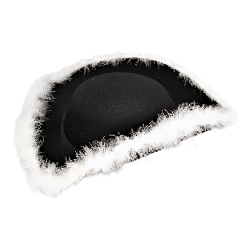 Tricorn WITH Feather - BLACK AND WHITE